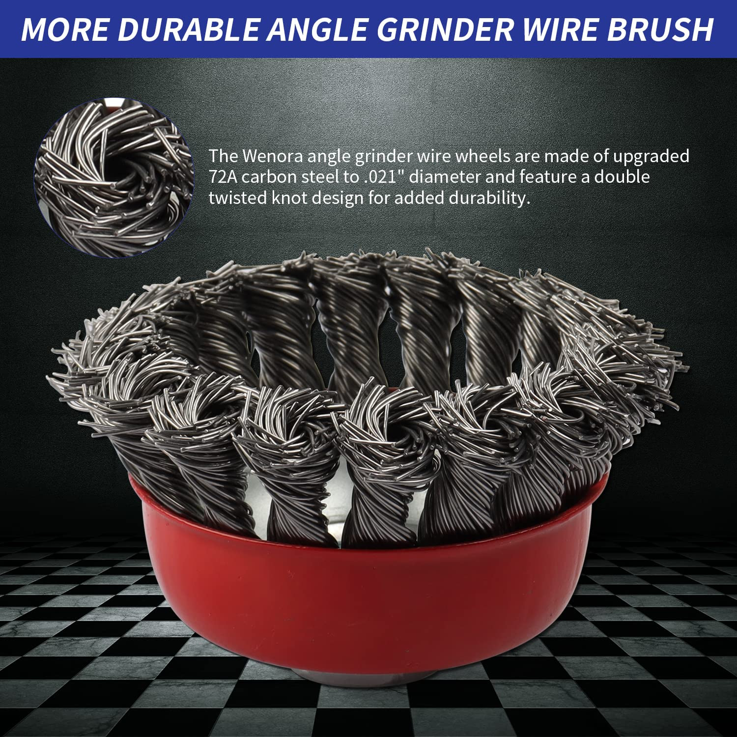 3 Pack Wire Wheel Brush for Angle Grinder, 4 Inch Wire Wheels for 4-1/2 Inch Ang