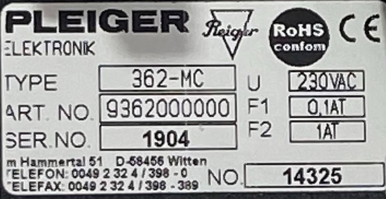 PLEIGER ELEKTRONIK 362MC MULTIFUNCTION CONTROLLER 230VAC