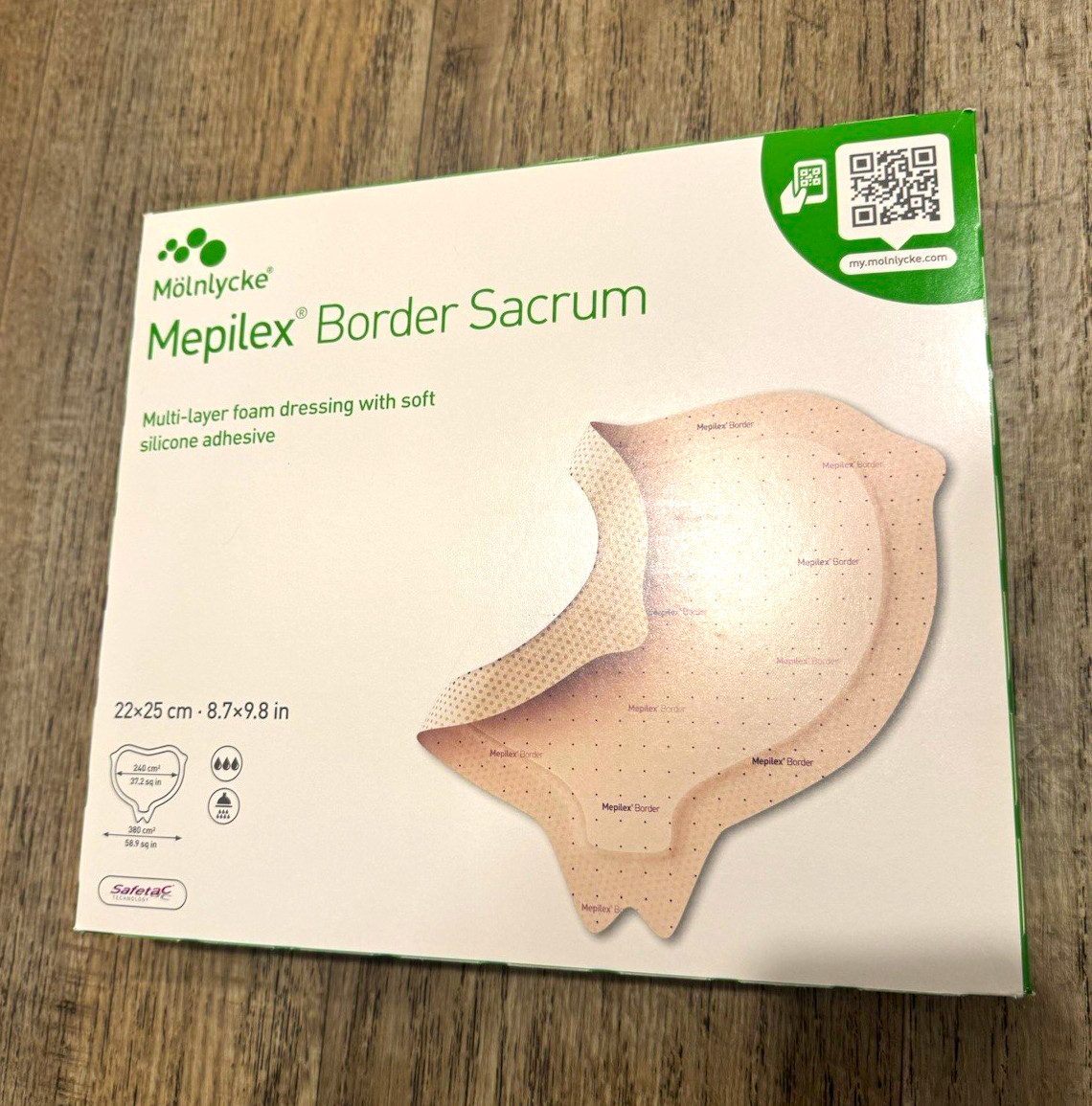 Mölnlycke Mepilex Border Sacrum Foam Dressing 22x25cm 10pcs MPN 282455