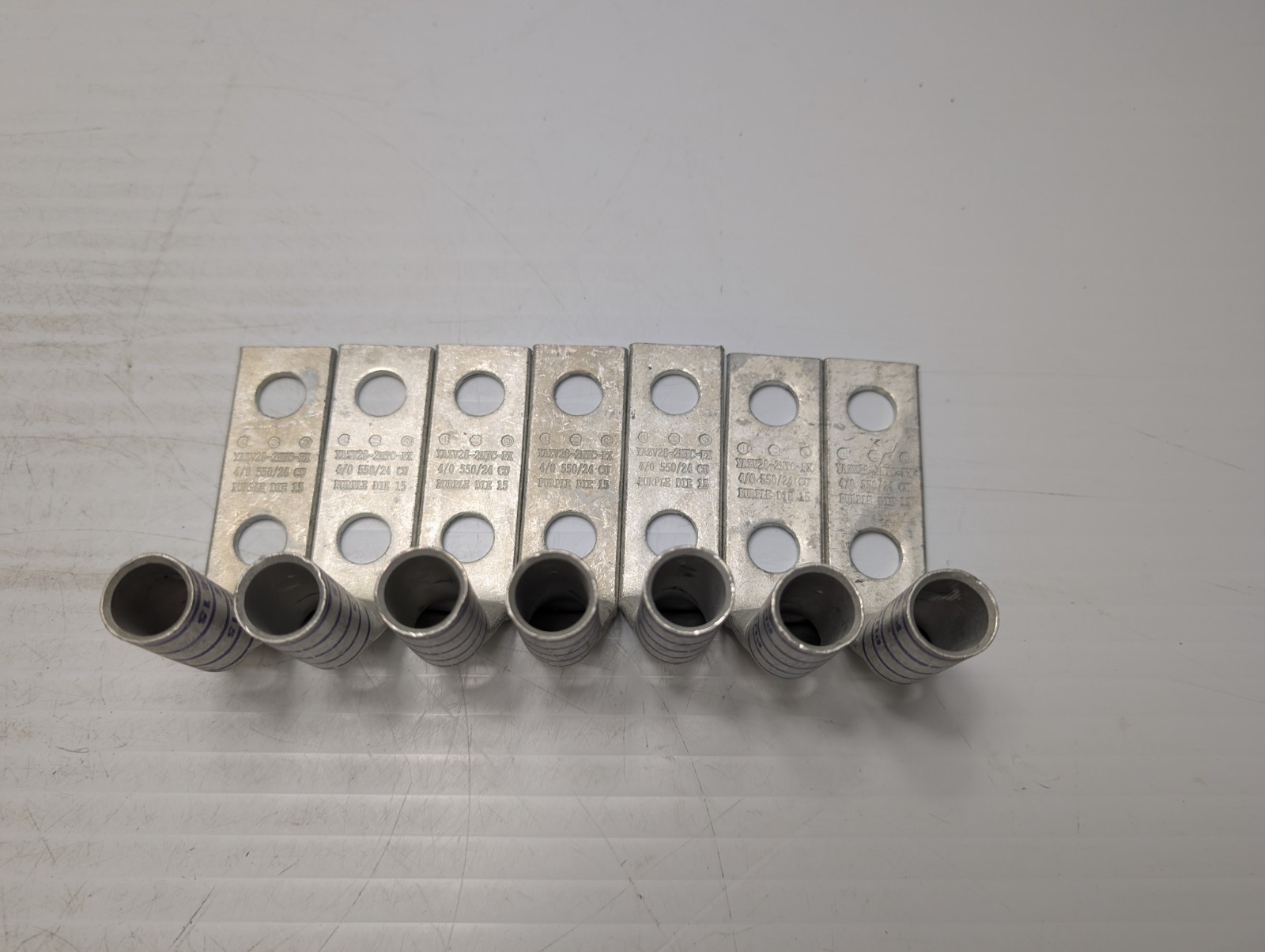 BURNDY YAZV28-2NTC-FX COMPRESSION LUG PURPLE DIE 15 4/0 550/24 CU (LOT OF 7)
