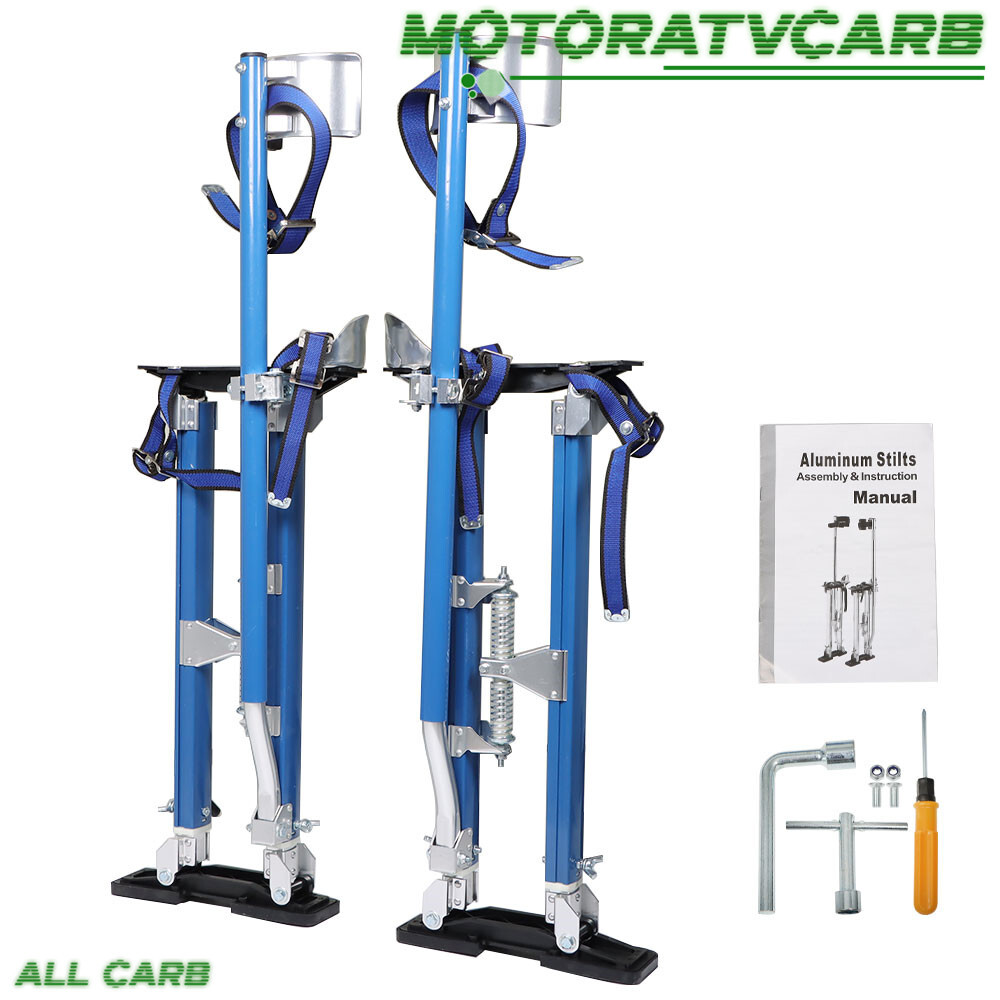 ALL-CARB 24 in – 40 in Professional Grade Adjustable Drywall Stilts Light Blue