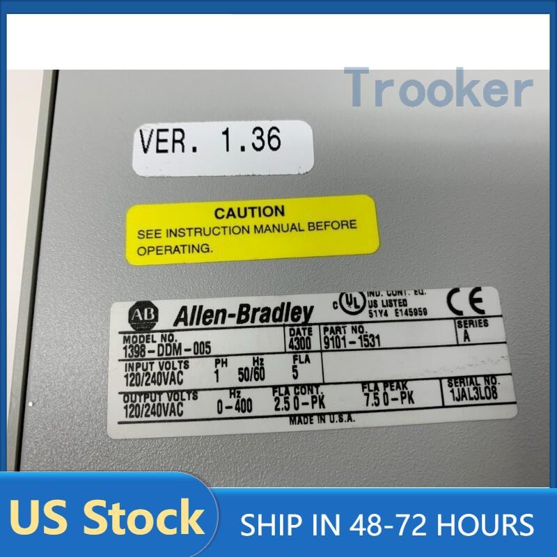 Allen-Bradley 1398-DDM-005 Ultra 100 Servo Drive 120/240V 0.3/0.6kW US Free Tax