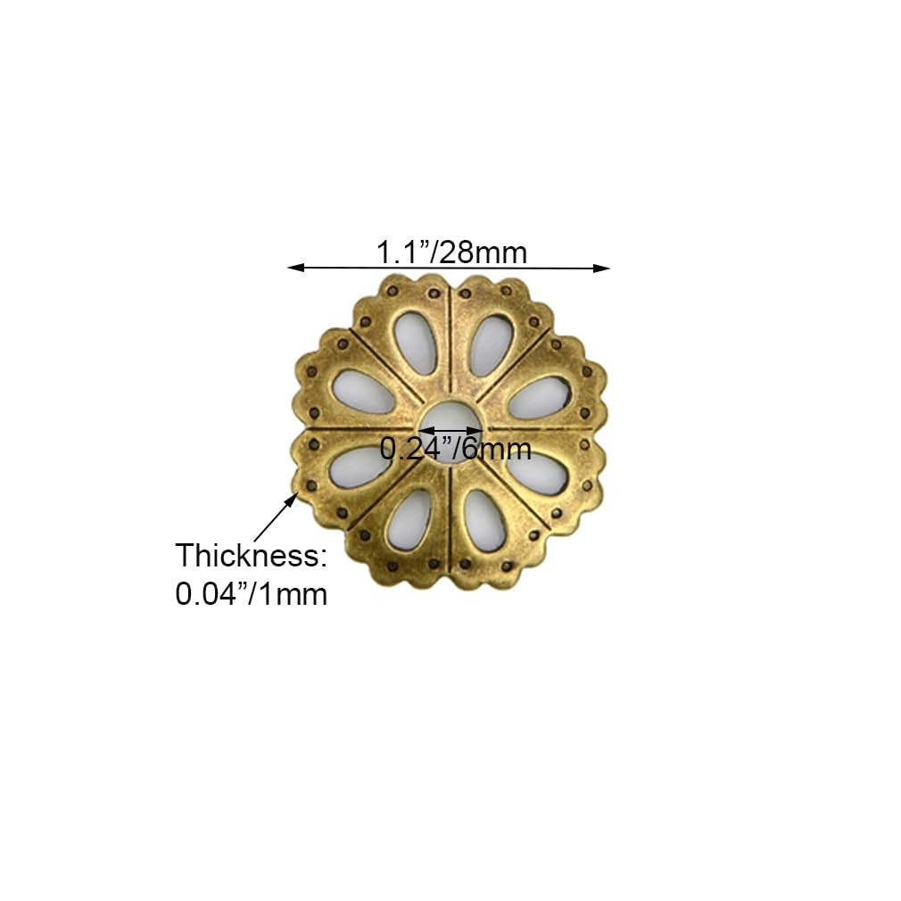 10Pcs Convex round Brass Backplate Washers Classical Furniture Decoration Gasket