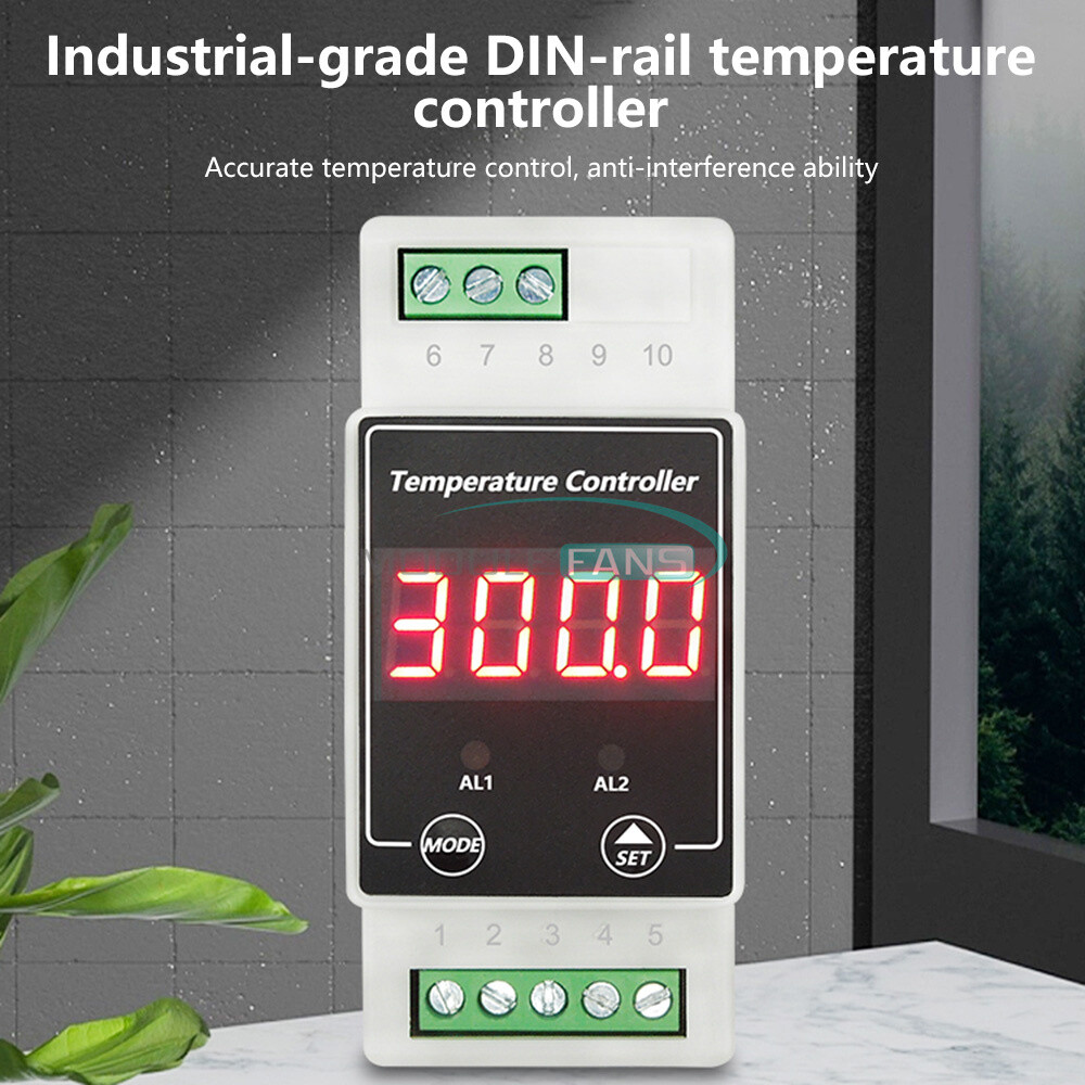 Din Rail Intelligent Digital Temp Controller Thermostat AC100-240V DC8-24V