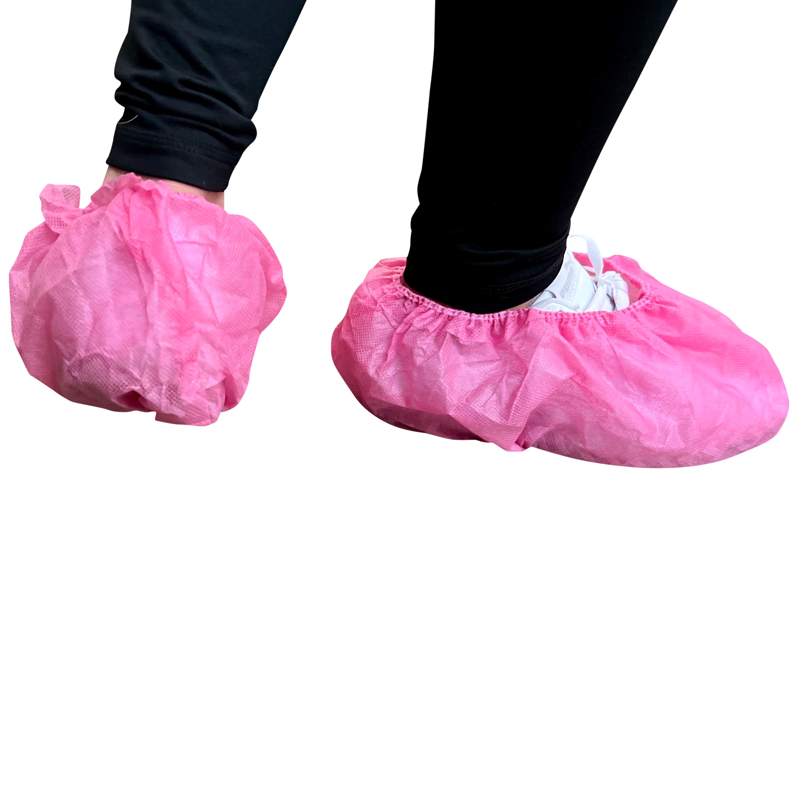 Disposable Waterproof Shoe Cover Nonwoven PP, Anti-Skid, Case of 400 Blue & Pink