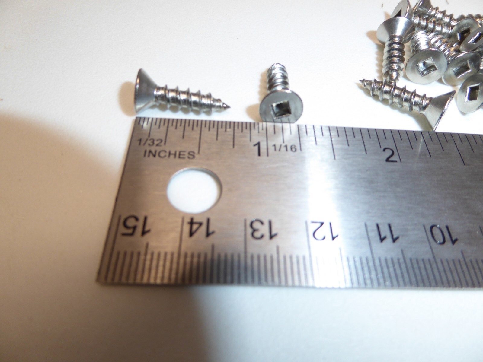 #10 x 3/4″ Flat Head Square Drive Sheet Metal Screw SS 18-8 VINTAGE USA Qty 20