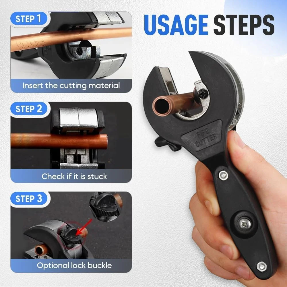 Ratcheting Tubing Cutter Tool Copper PVC Pipe Ratchet Tube 8-29mm Tube Cutter