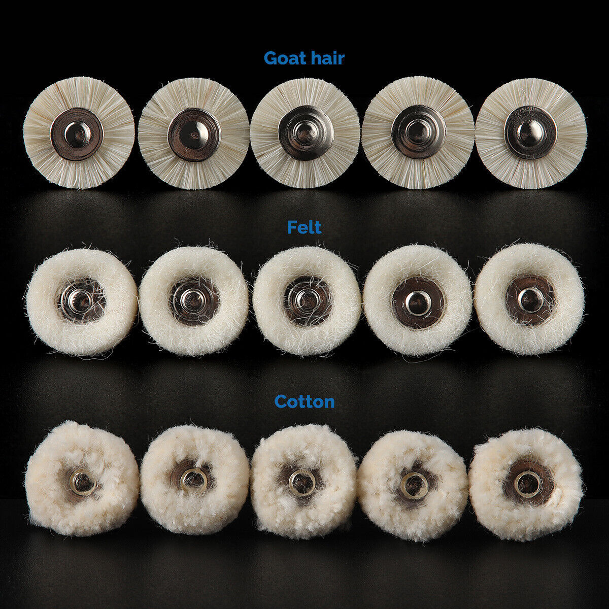 Dental Polishing Brushes Wheels Goat Hair/Felt/Cotton Contra Angle RA Latch Type
