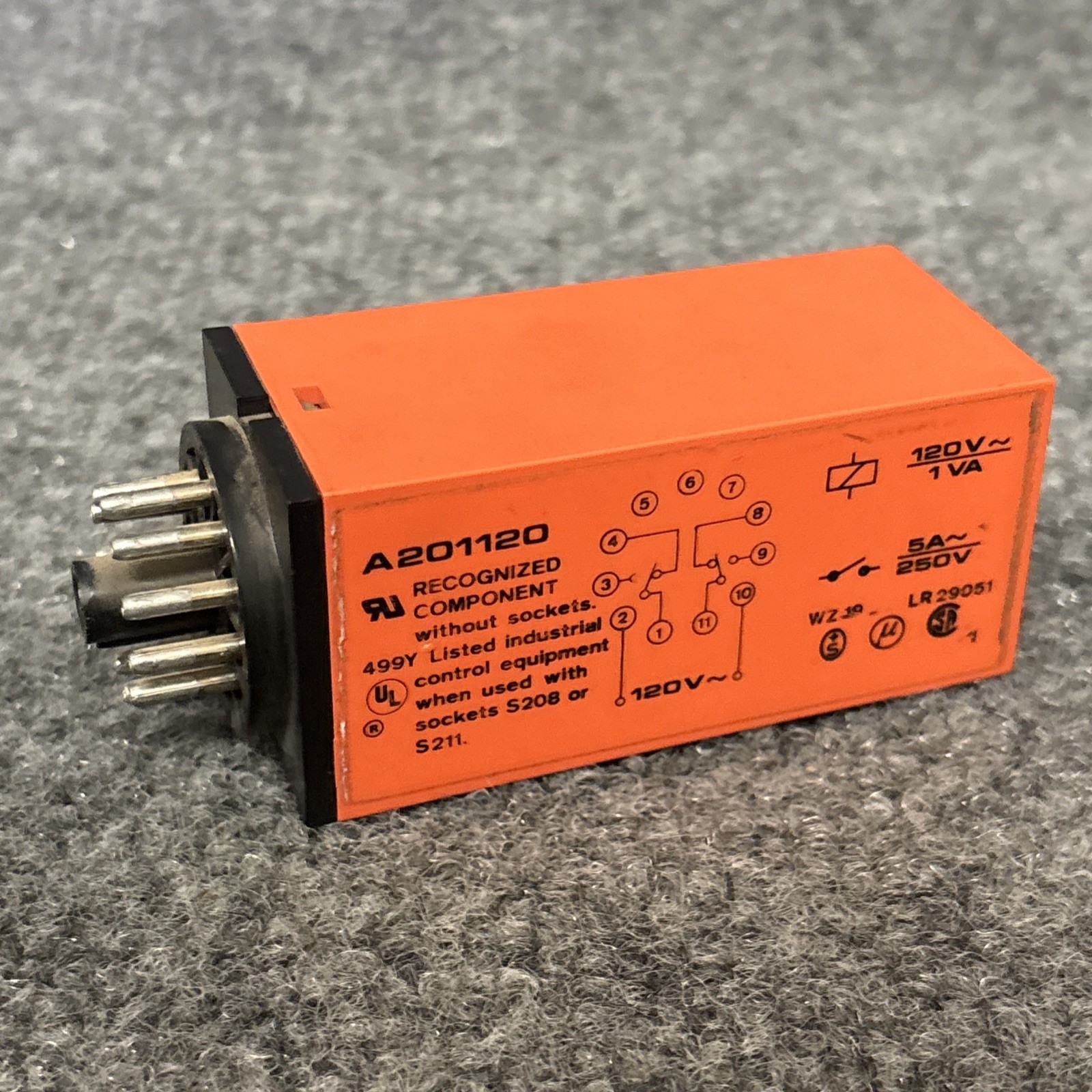 Scantimer A201120 Timer Relay Unit 120V 5A Used