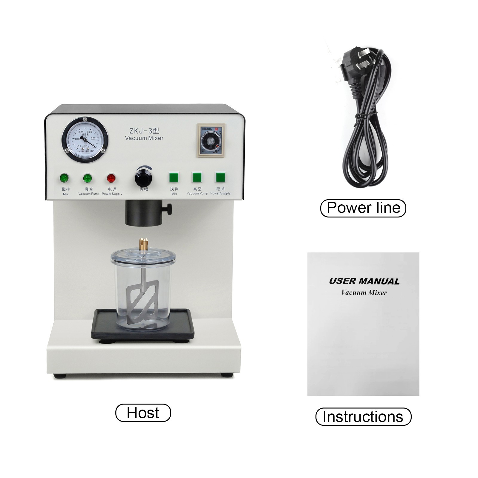 Dental Lab Vacuum Mixing & Vibrating Machine Plaster Mixer Built-in Vacuum Pump