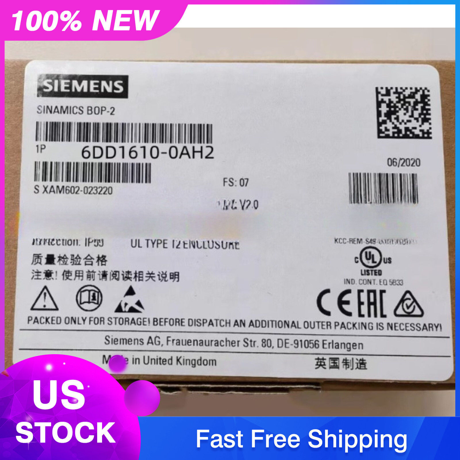 6DD1610-0AH2 New Siemens 6DD1 610-0AH2 SIMADYN D MS52 MEMORYCARD 8MB