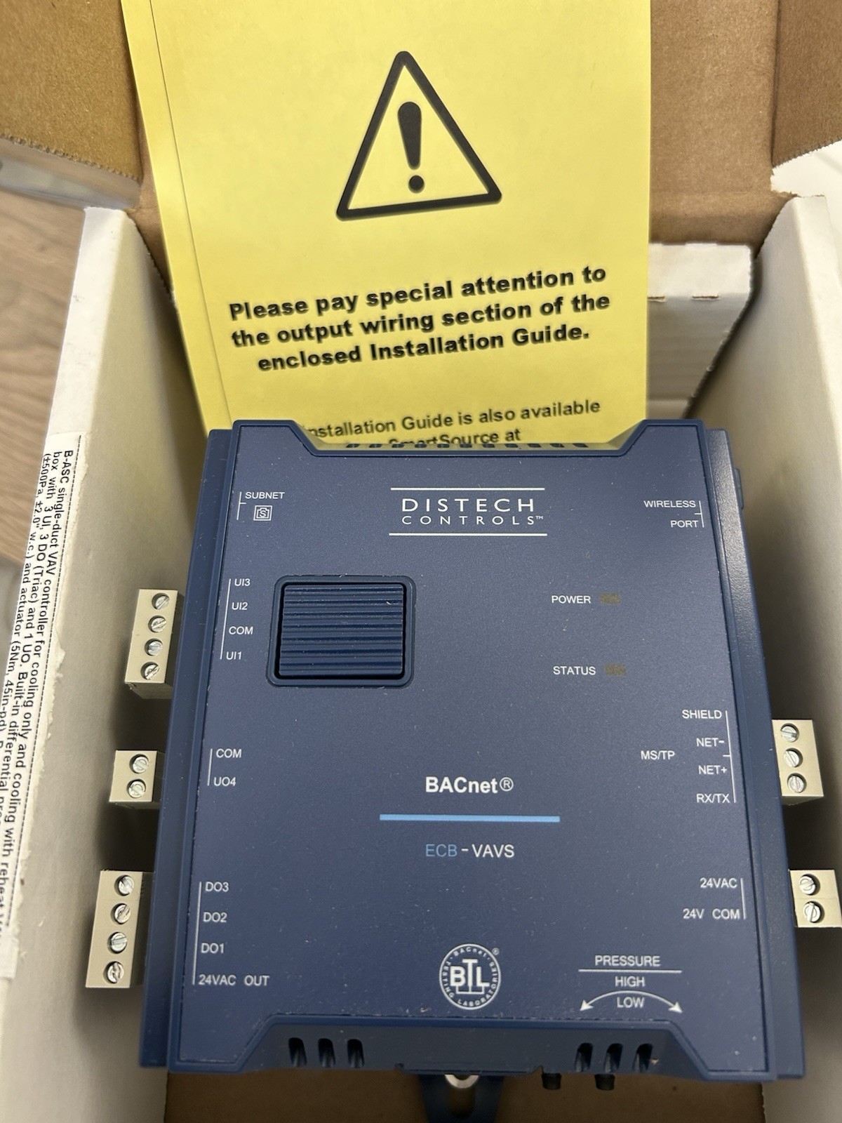 Distech Controls ECB-VAVS (IMP) BACnet VAV Controller CDIB-VASX-IMP-10 24VAC