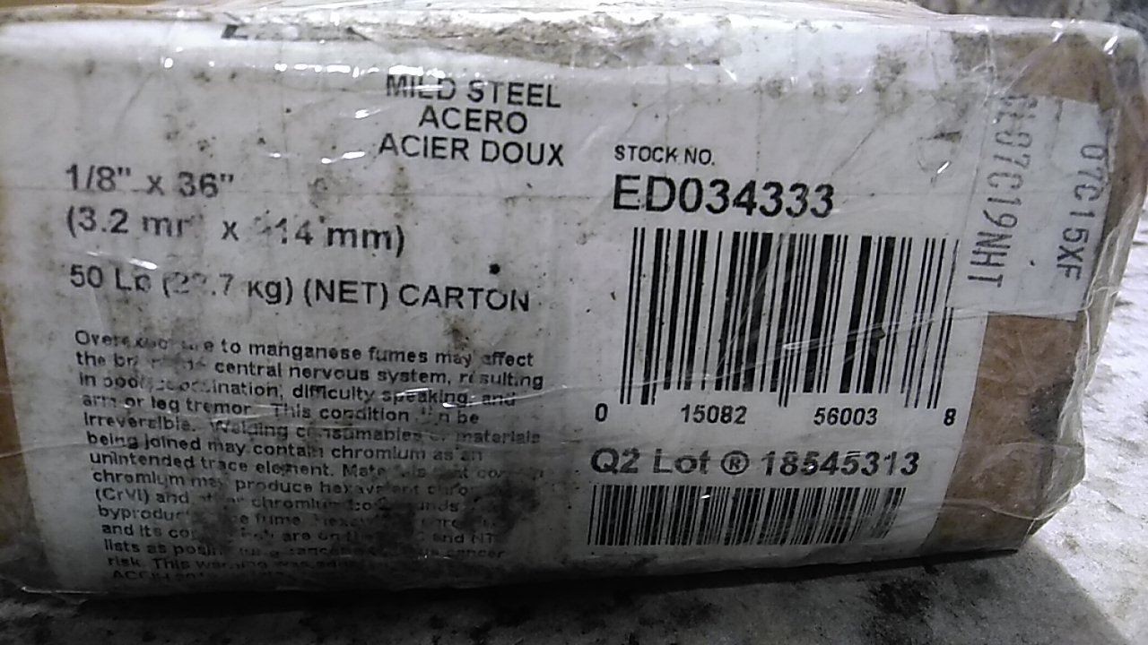 Lincoln Electric ED034333 50 Lb 36 In Rod L 0.125 In Dia TIG Welding Rods