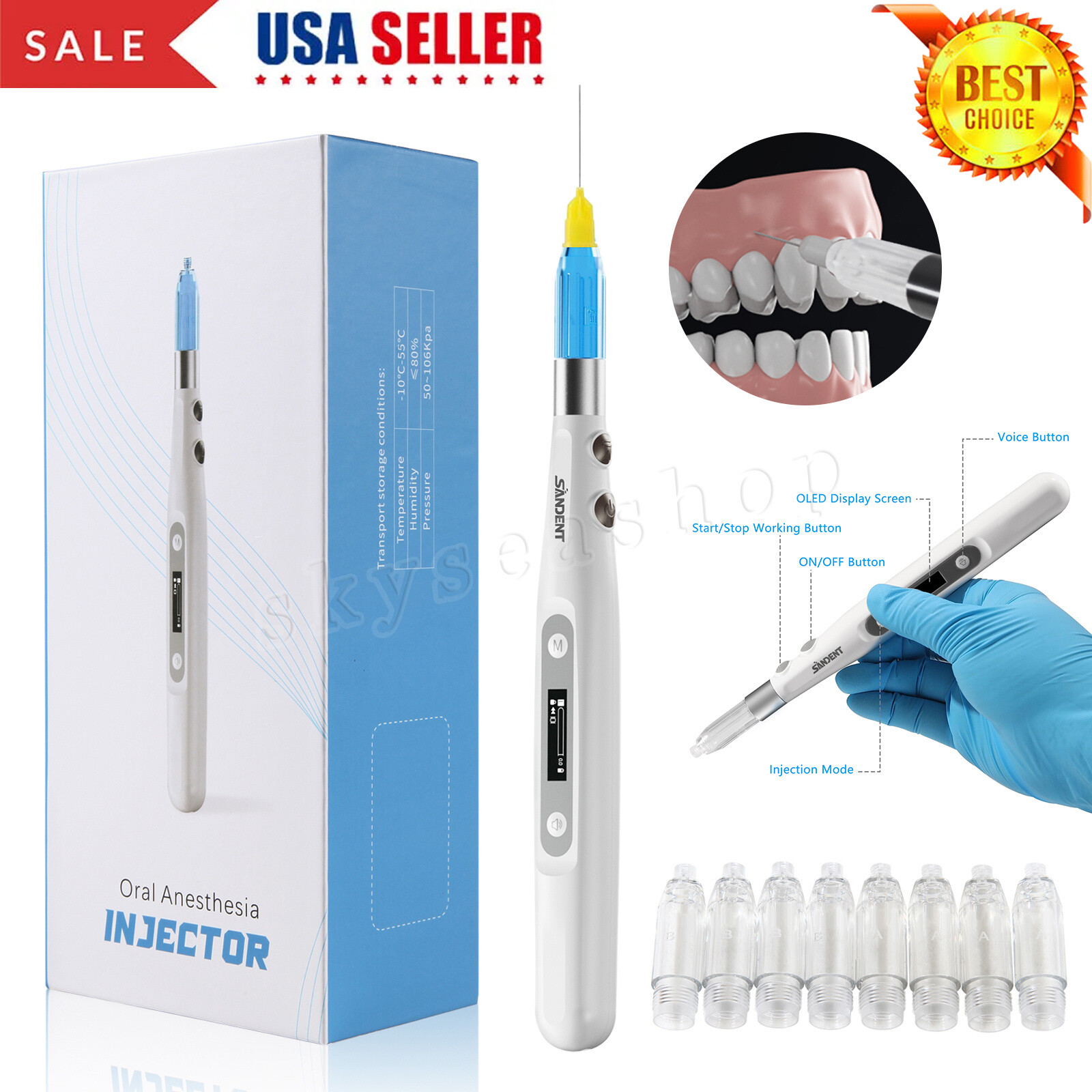 Dental Electric Painless Oral Local Anesthesia Delivery Device USB Injection Pen