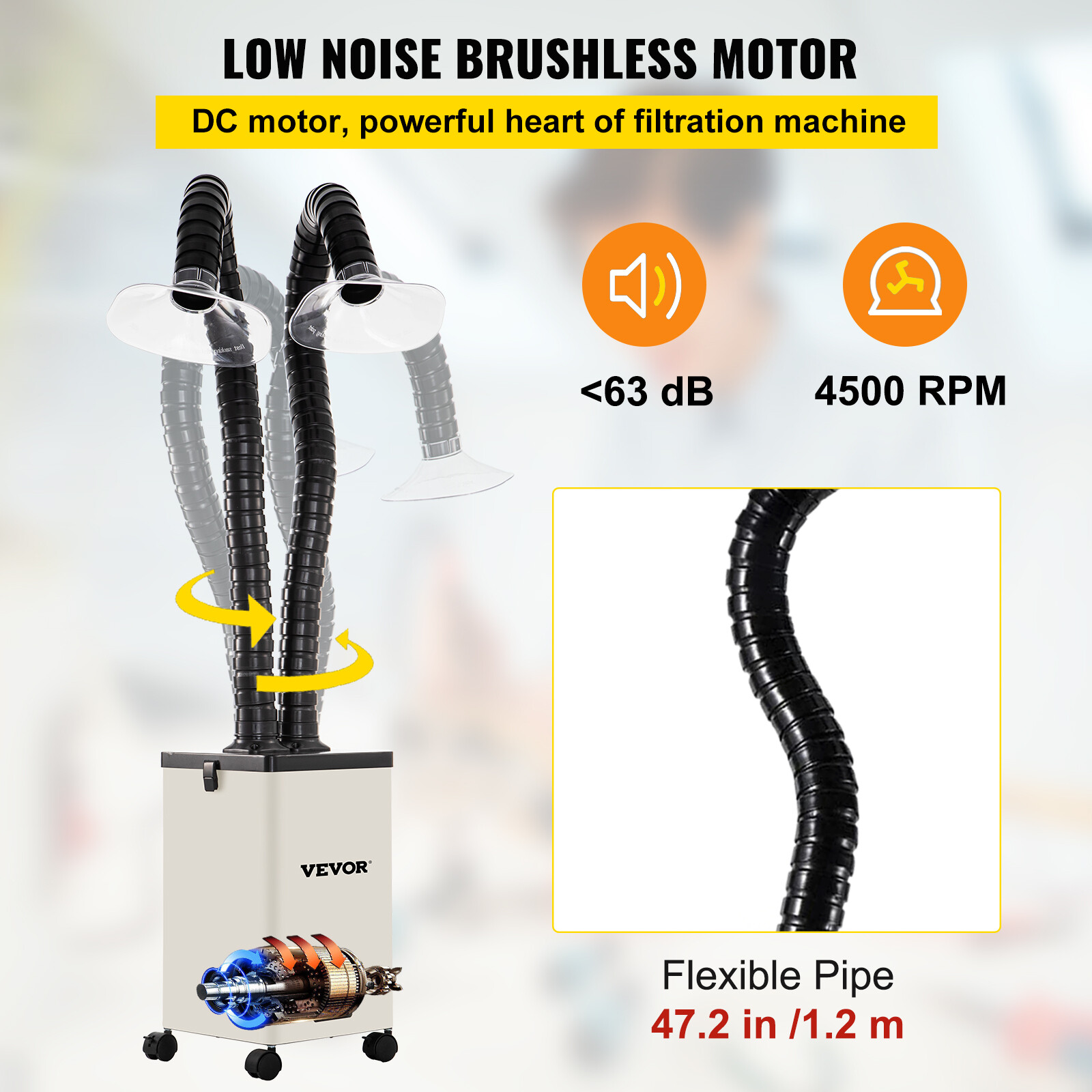 VEVOR 150W Pure Air Fume Extractor 3 Filter Smoke Purifier for Laser Engraver