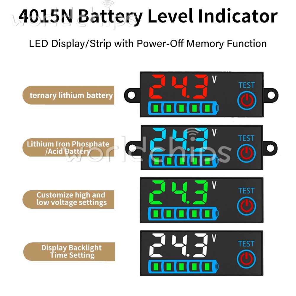 DC 7-55V LED Indicator Voltage Acid/Li-ion Universal Battery Charge Indicator