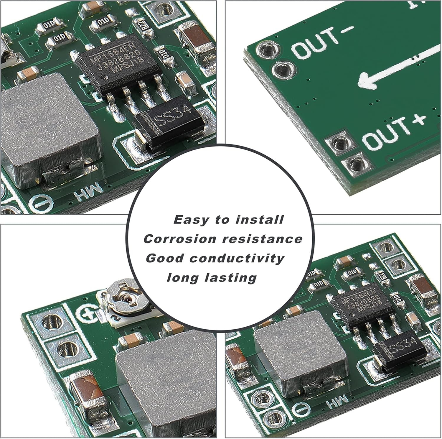 Mini MP1584EN DC-DC Buck Converter Adjustable Module 24V to 12V 9V 5V 3V 6 Pack
