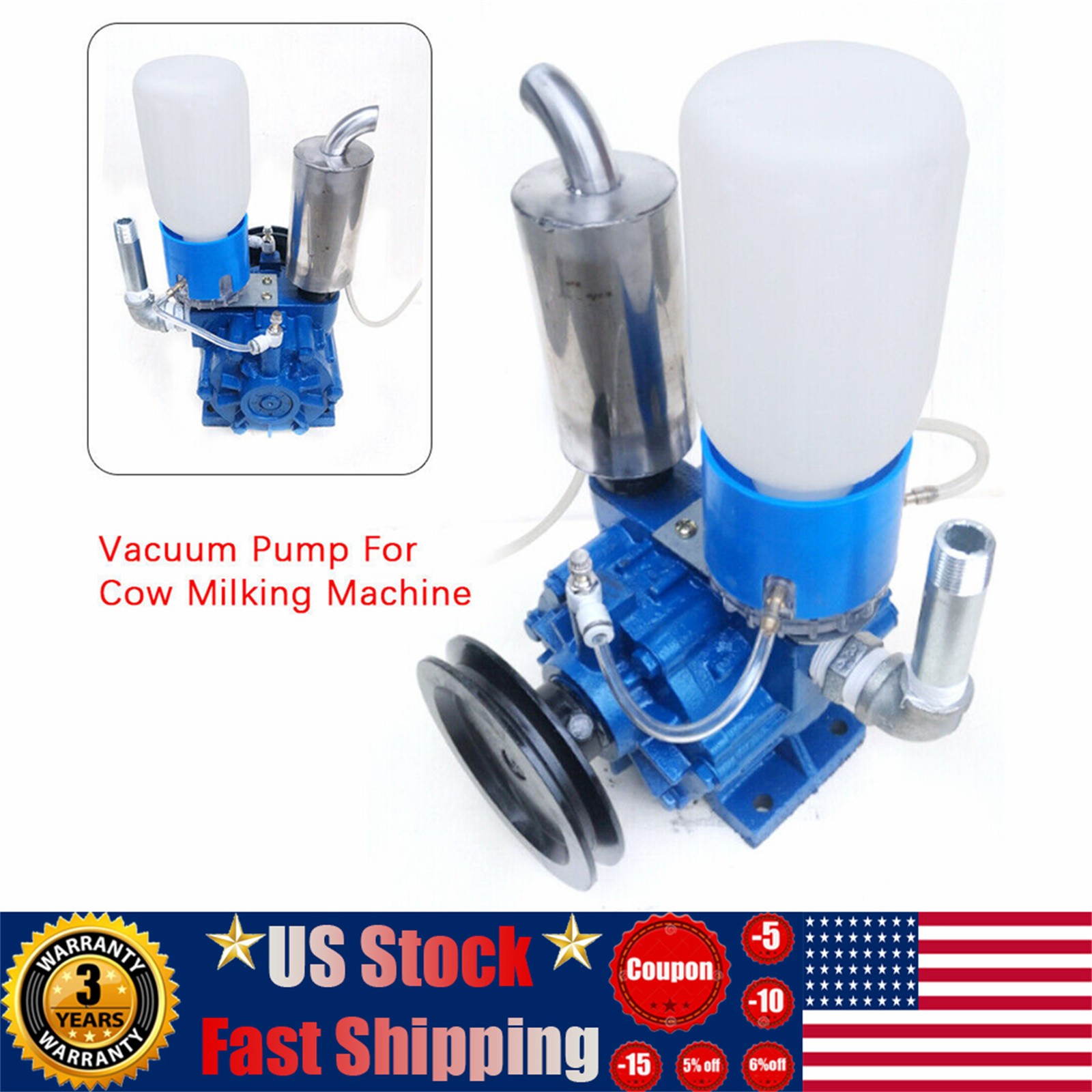 Vacuum Pump For Milking Machine 250 L/Min Portable 13kg 26 × 26 × 40 cm