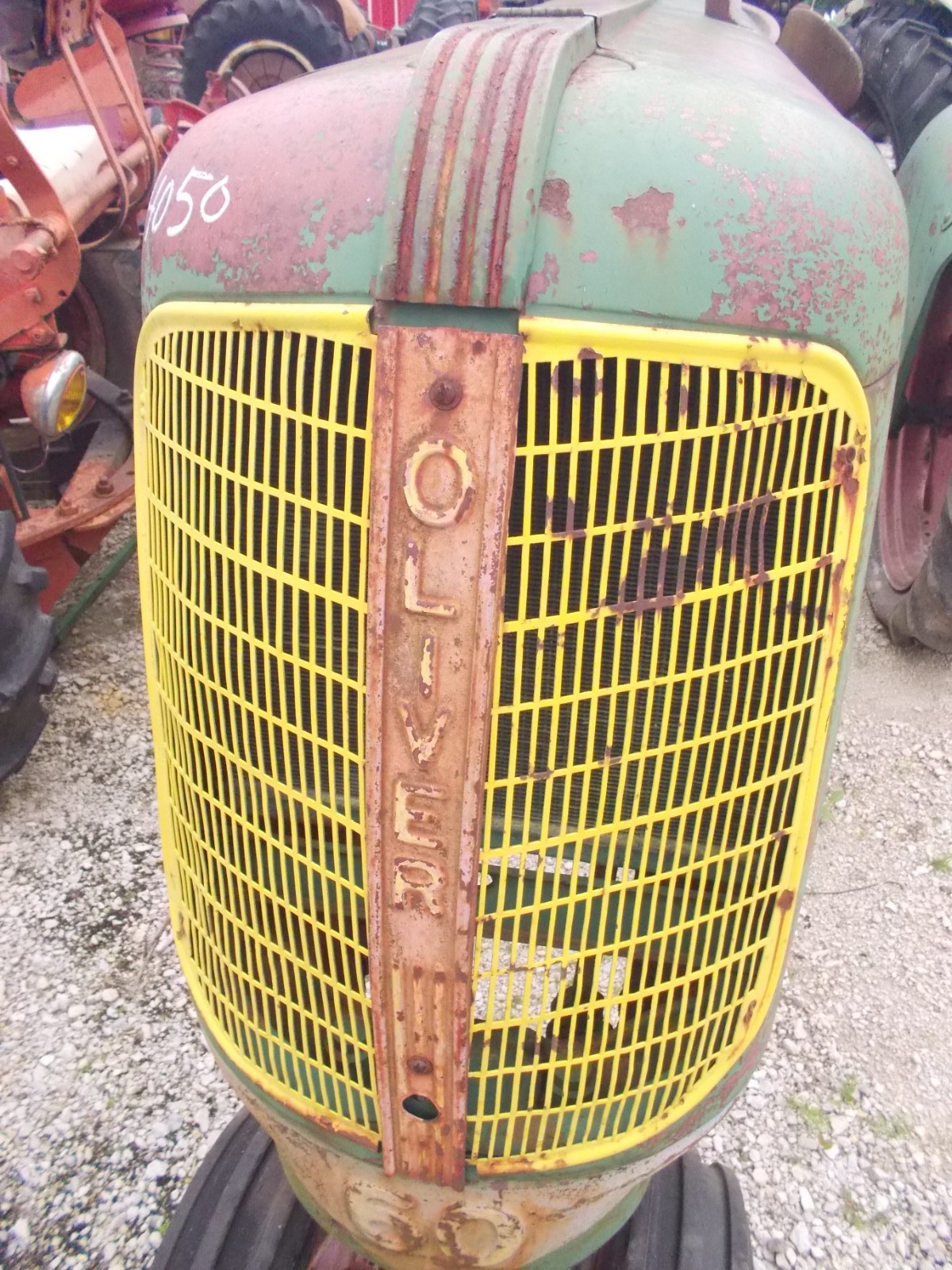 Oliver 60 Tractor NICE ORIGINAL front nose cone grill w/ screen & center badge