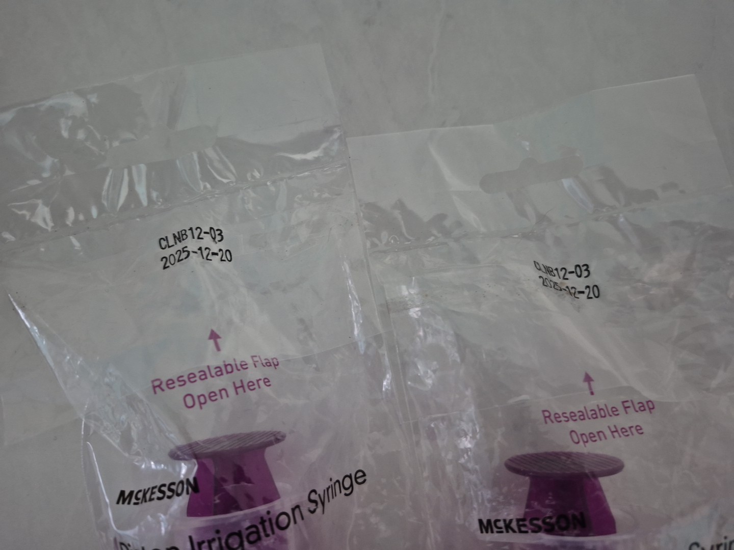 McKesson/Piston Irrigation Syringe/Flat Top ENFit Tip 60cc/Lot Of 5/NEW