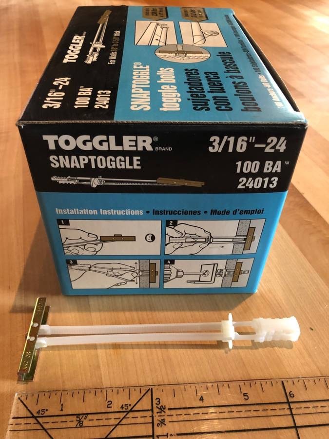 TOGGLER Snaptoggle 3/16″ Box of 100 anchors *NEW*