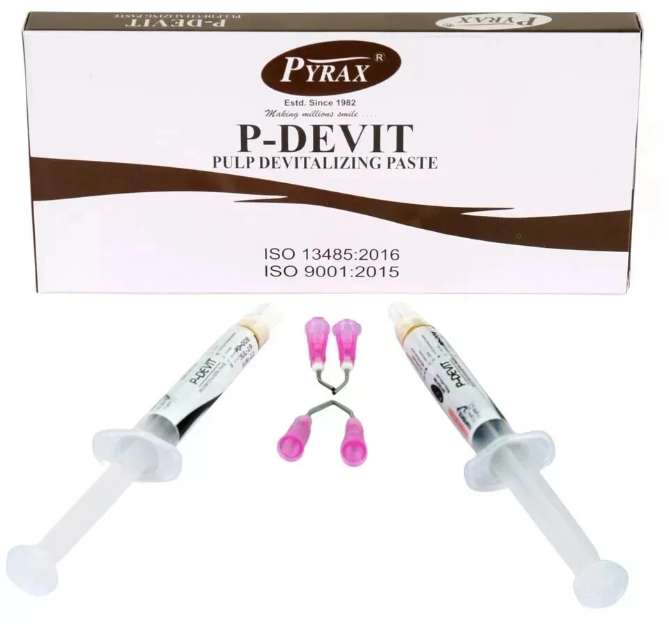 Pyrax P-DEVIT Pulp Devitalizing Paste 2 x 3gm Syringe Pack (Like Voco Depulpin),