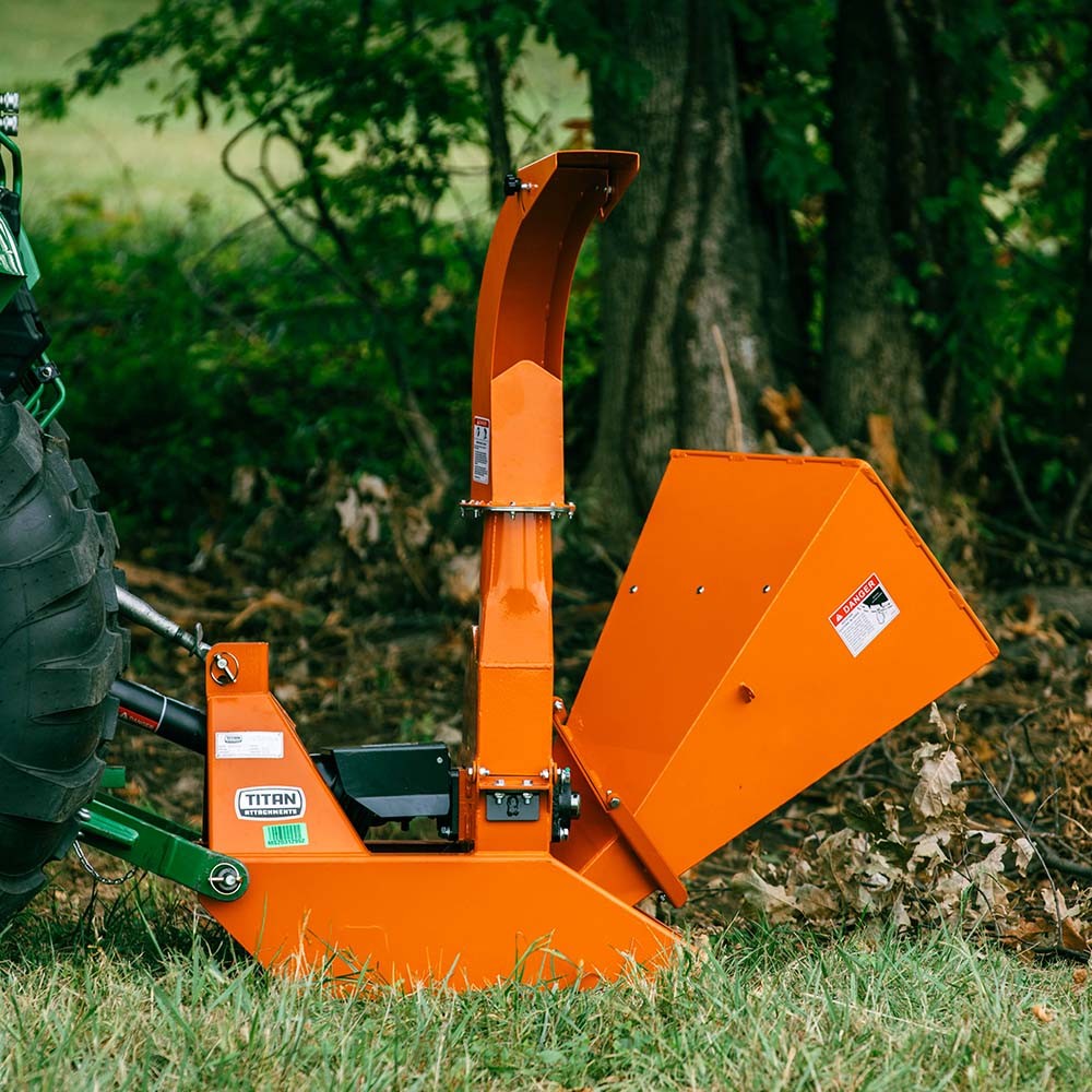 Titan Attachments 3 point PTO Driven 4″x 10″ Wood Chipper Shredder Mulcher