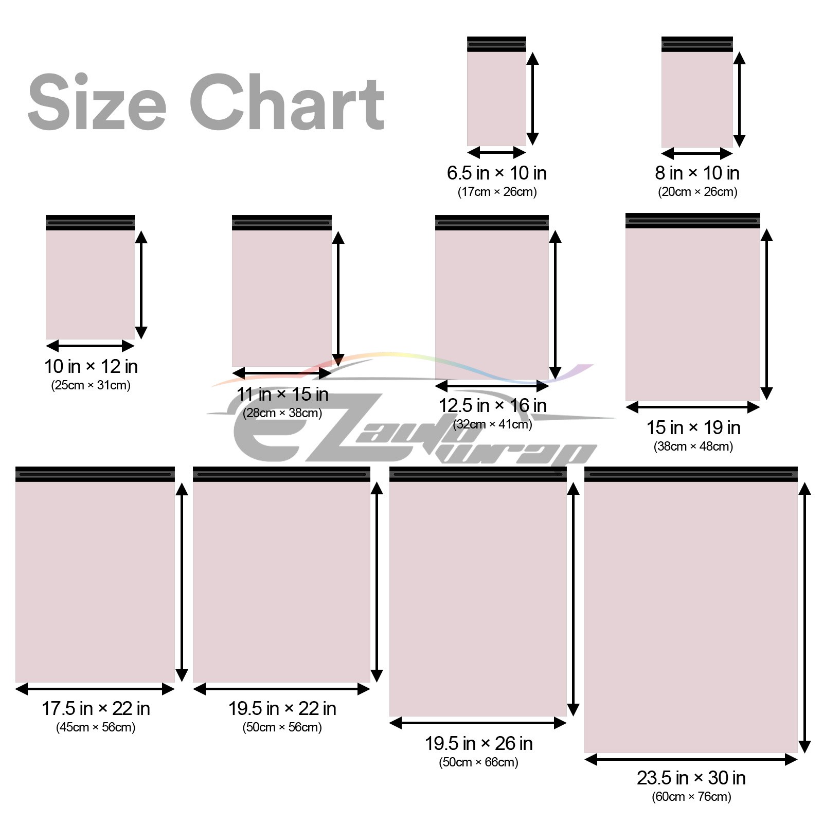 ANY SIZE Carnation Pink Poly Mailers Shipping Envelopes Plastic Bag Self Sealing