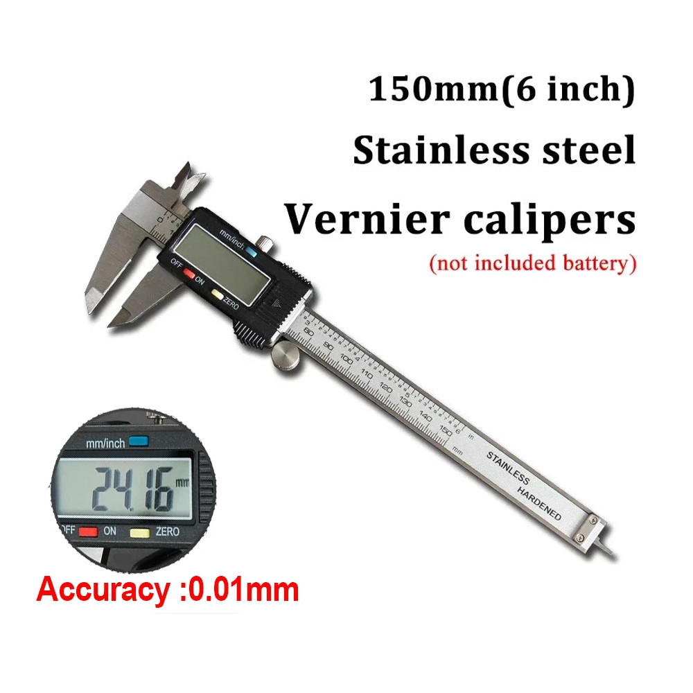 6″ LCD Digital Stainless Steel Caliper Vernier 150mm CNC Micrometer Measure Tool