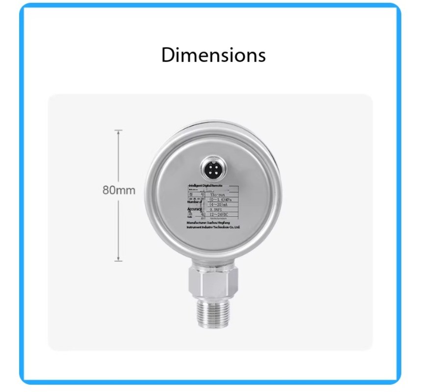YBS80A High-Precision Digital Display Pressure Transmitter with 4-20mA Output