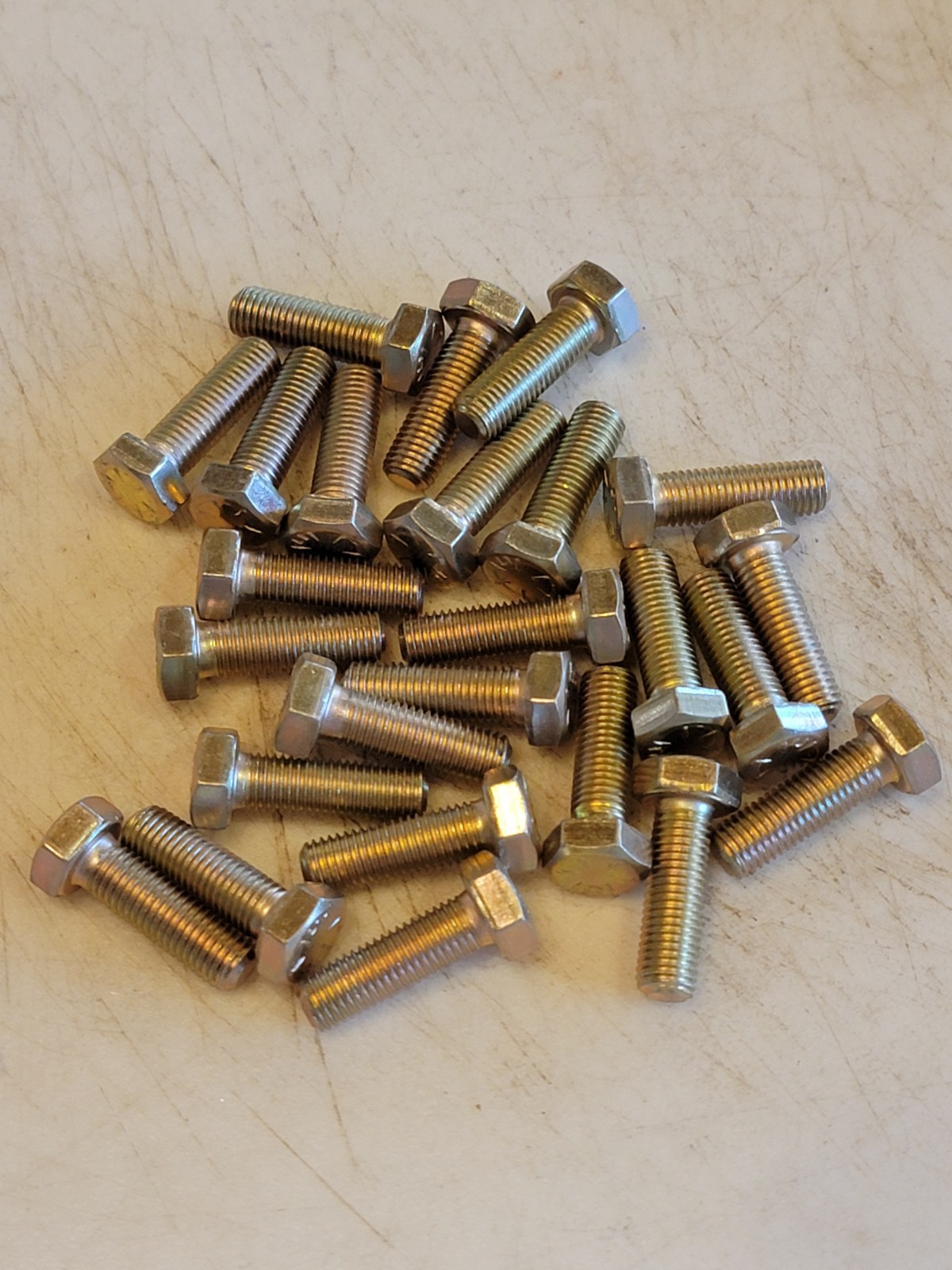 5/16″-24 x 1″ Hex Bolts Cap Screws, Grade 8, Yellow Zinc. 25pk. 10C