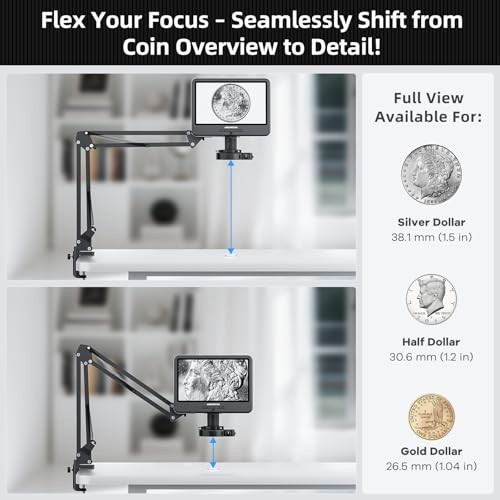 Andonstar AD109 Digital Microscope 10.1″ Screen, Boom Arm, 56 LED for Solder