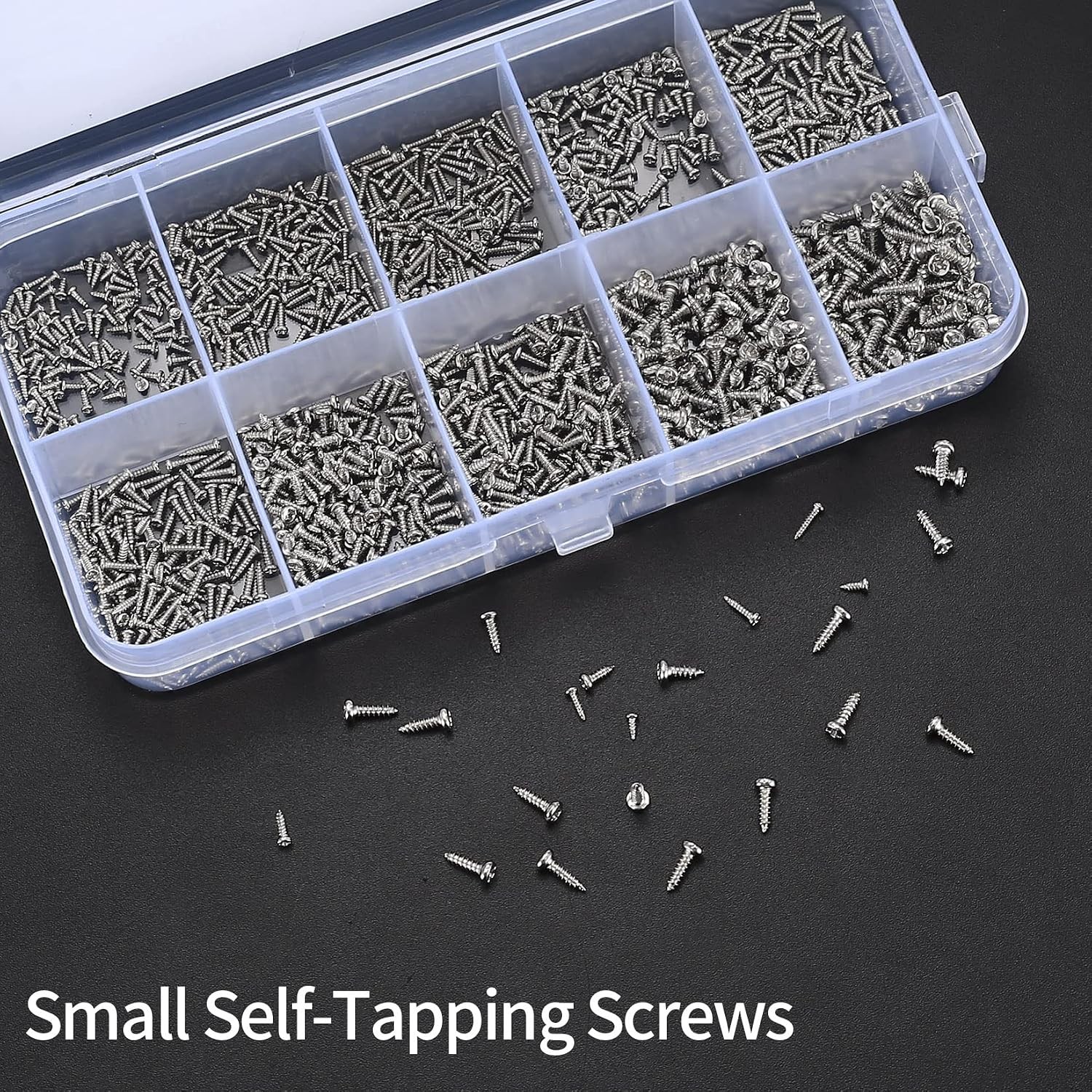 1200 Pcs Mini Screw kit, M1/M1.2/M1.4/M1.7 Micro Phillips Head Pan Head Screws