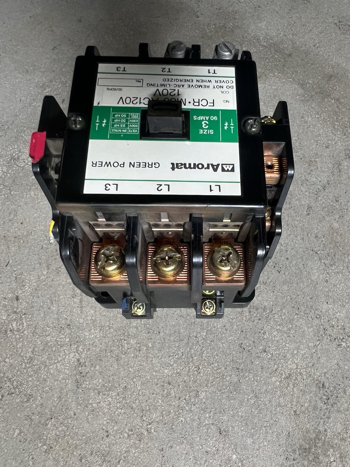 Aromat Green Power NEMA Size 3 Contactor 90A 3-Pole 120V Coil FCR-M80