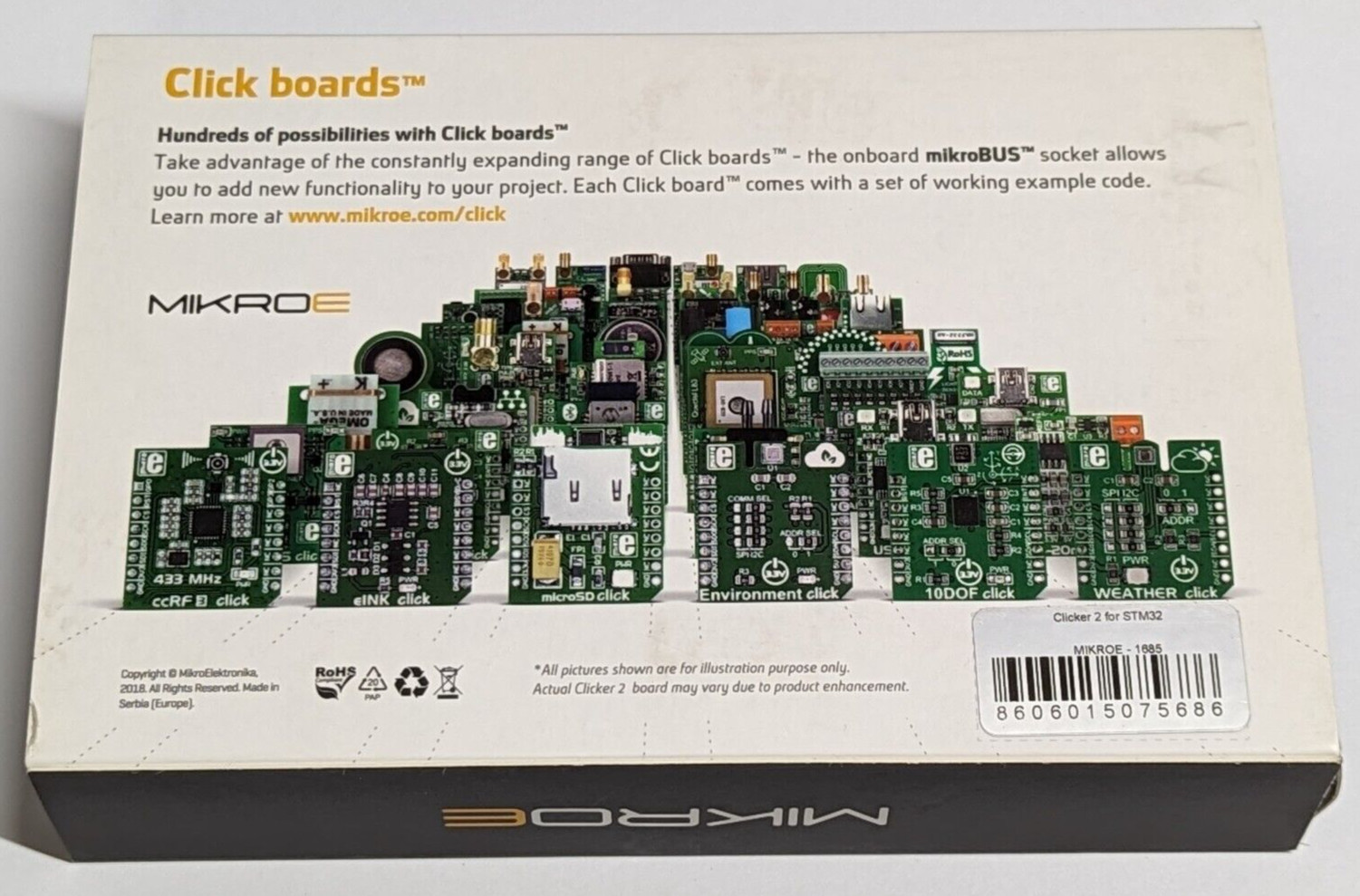 MikroElektronika Clicker 2 Seater Development Board STM32 MIKROE-1685 I2C USB