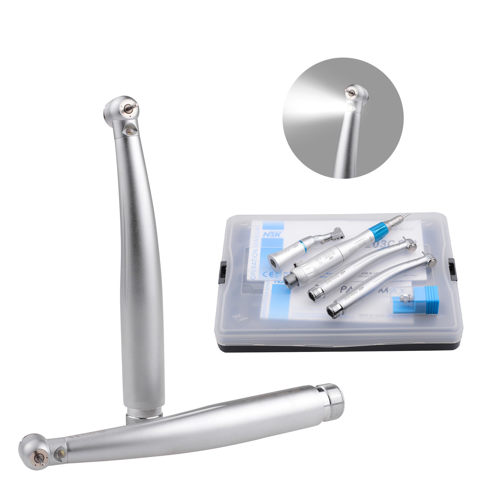 2PCS Dental LED High Speed Handpieces with Low Speed Handpiece Kit EX-203C B2 US
