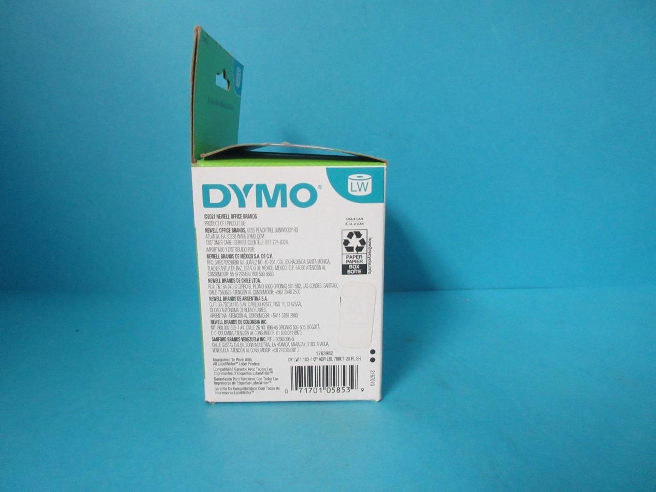DYMO LabelWriter Shipping Labels 2 5/16 x 4 White 250 Labels/Roll 1763982