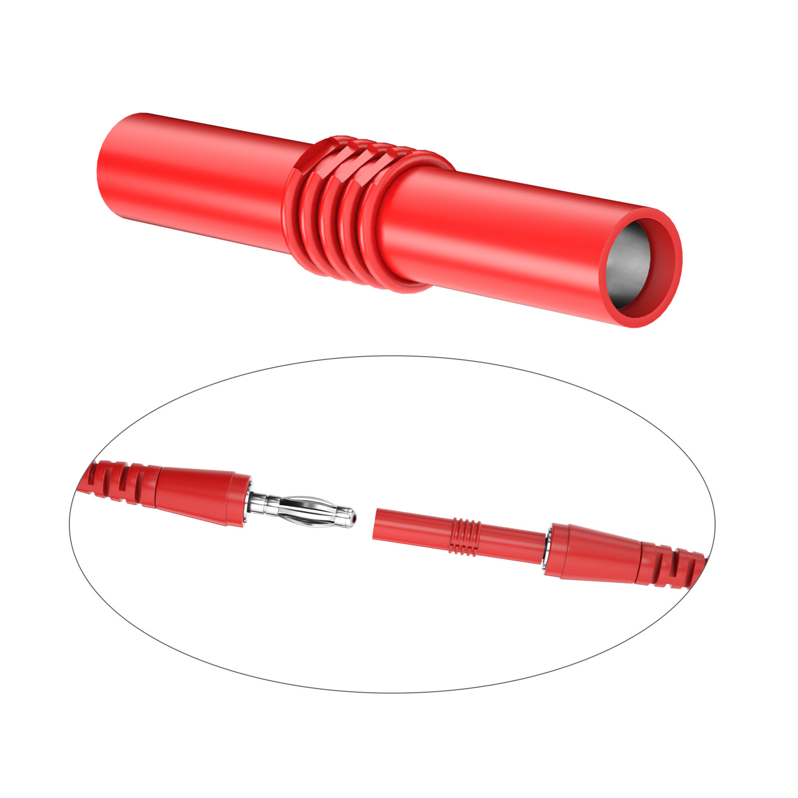 Peakelect Insulated 4mm Banana Female to Female Jack Socket Connector Adapter