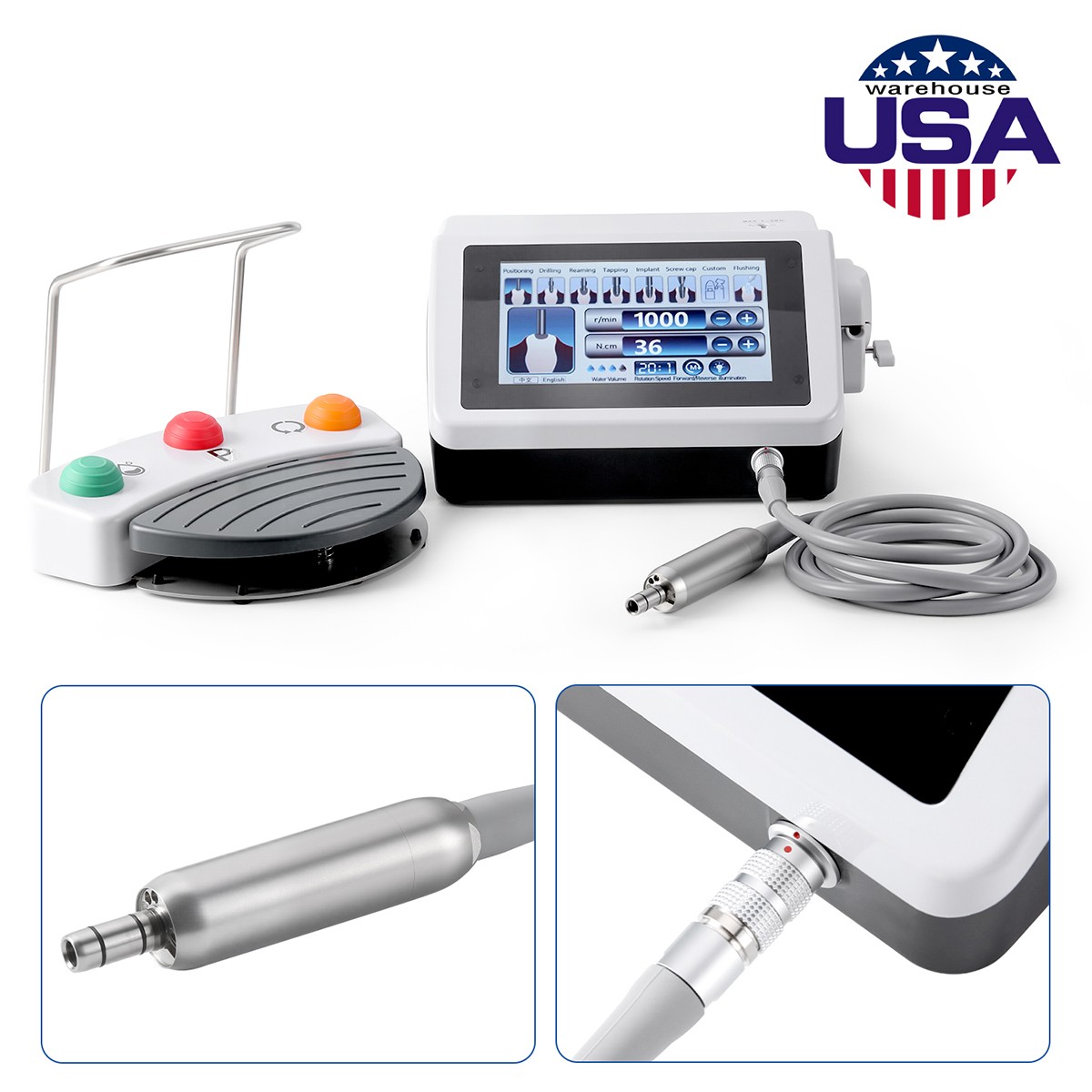 Dental Brushless Implant Motor Surgical System+20:1 Contra Angle Handpiece