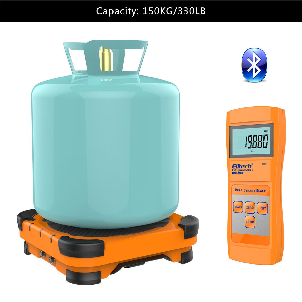 Elitech 330LBS/150KG Electronic Refrigerant AC Charging Weight Scale LMC-210A