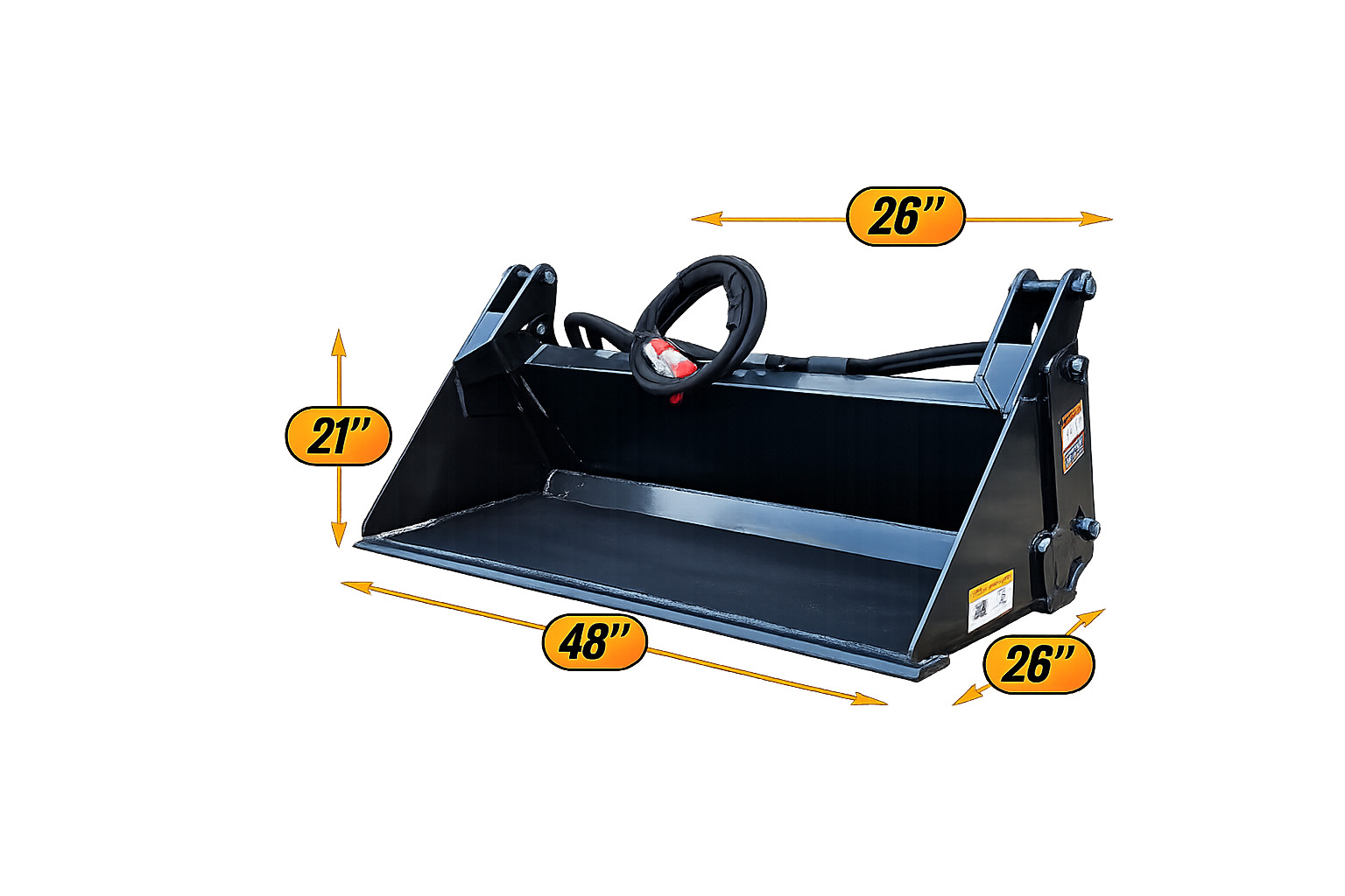 4-in-1 Combo 48″ Bucket Mini Skid Steer Loader Attachment Toro Dingo+ More