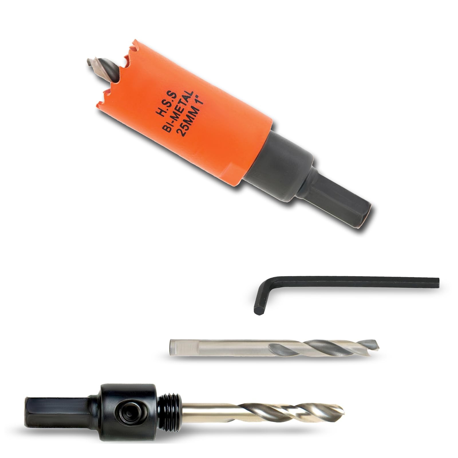 VIKITON 1 inch Hole Saw with Arbor for Cutting Metal Wood and 1 in, Orange