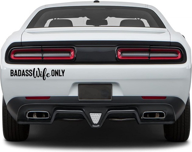 Badass Wife Only Vinyl Sticker for Car, Truck, Van, or Laptop – Waterproof Decal