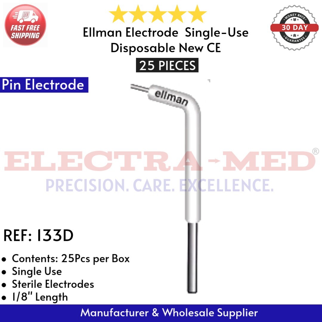 Ellman Electrodes – 14 Types: Ball, Needle, Scalpel, Diamond, Round, U – 25 Each