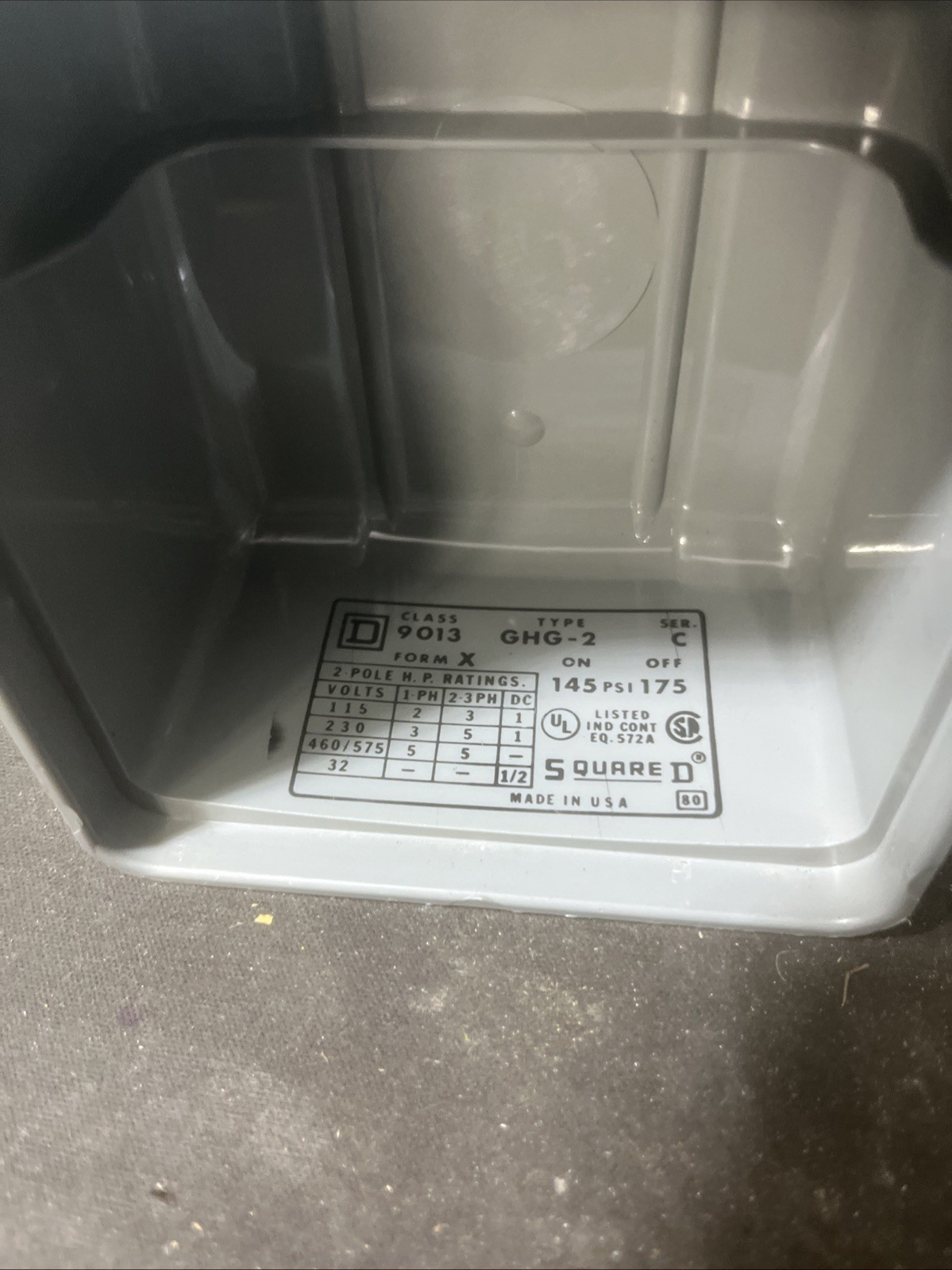 Square D Pressure Switch #9013 GHG2 (825)