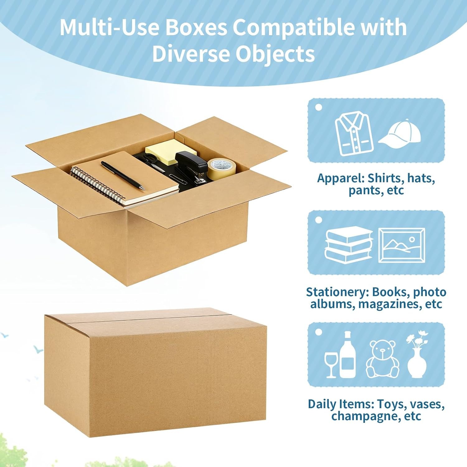 Famagic 8x6x4 Shipping Boxes 10 Pack Corrugated Cardboard Mailer Boxes