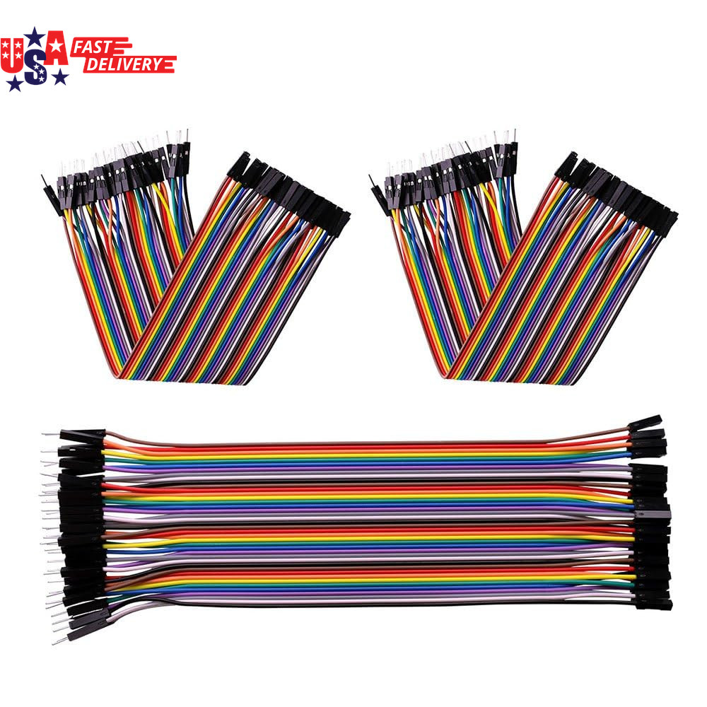120pcs Multicolored Breadboard Jumper Wires Kit 40Pin Male to Female Male to Mal