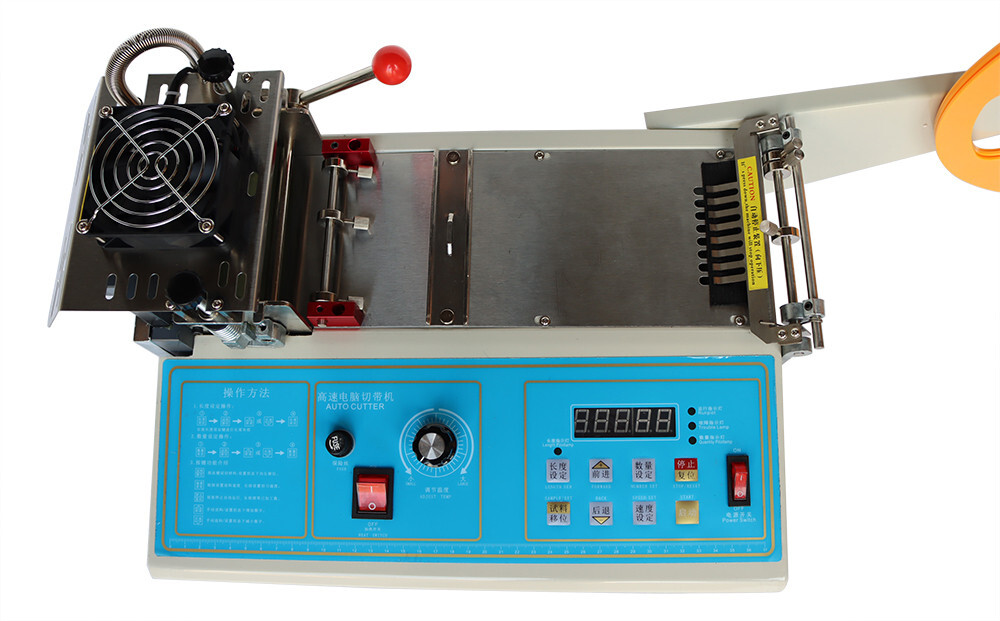 3.15″ Automatic Hot and Cold Tape Cutting Machine Textile Ribbon Cutter 110V