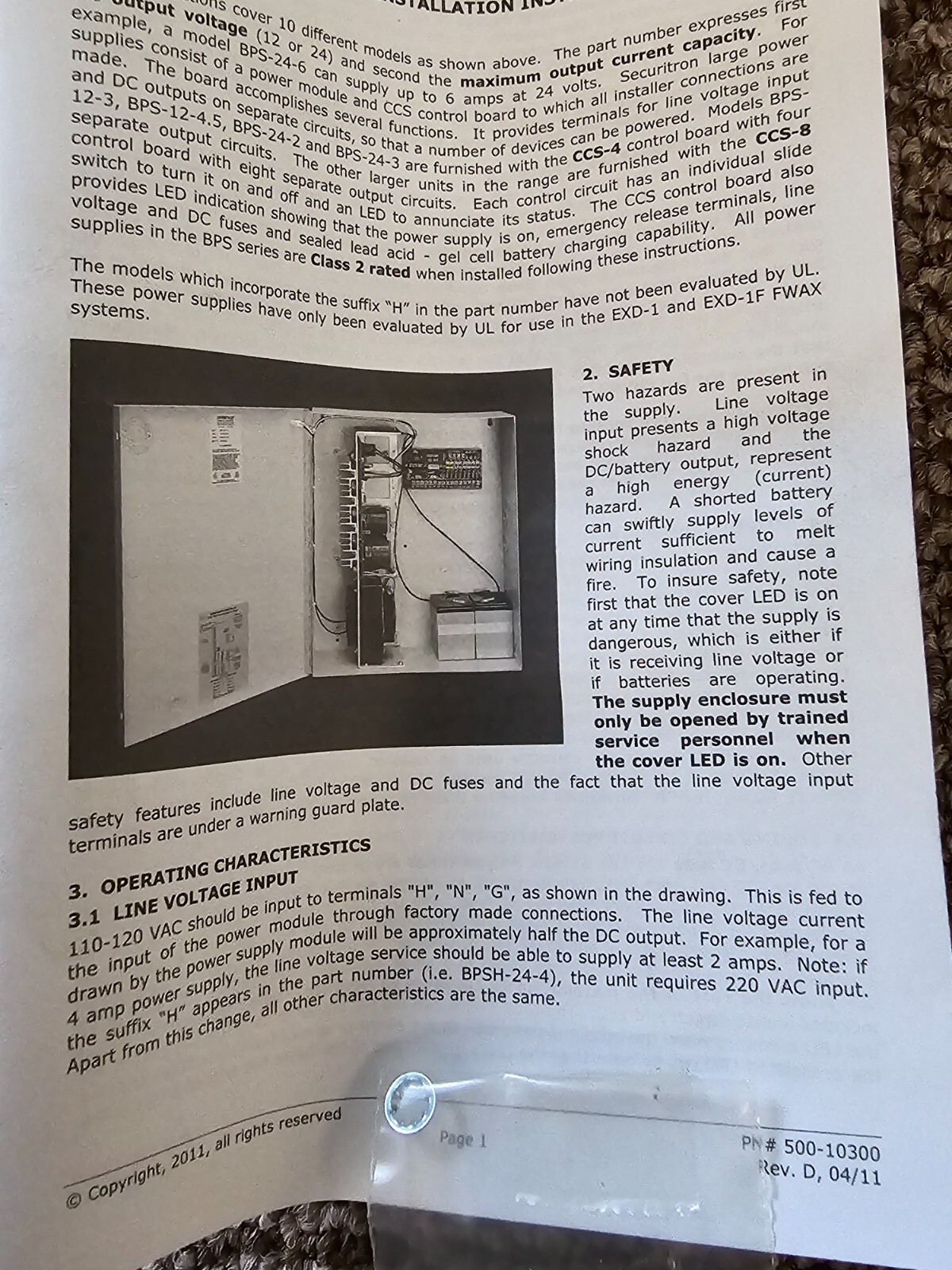 Securitron ASSA ABLOY BPS 24 2 Power Supply 12 24V VDC 2 Amp 2A Fire Alarm Box