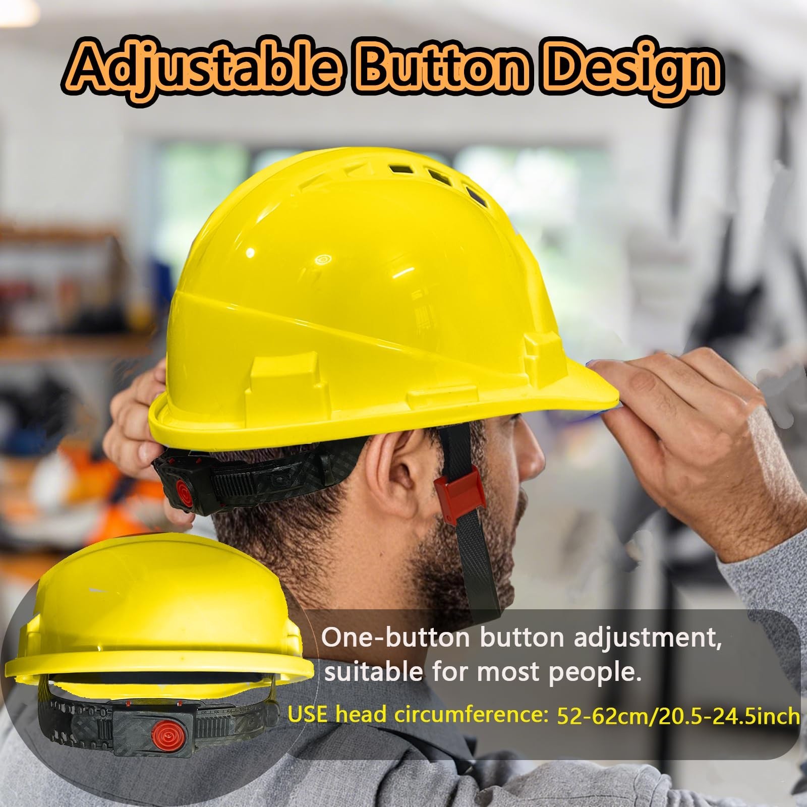 4 Pt. Suspension Hard Hat with Safety Vests Bulk Safety Helmets Adjustable Ra…